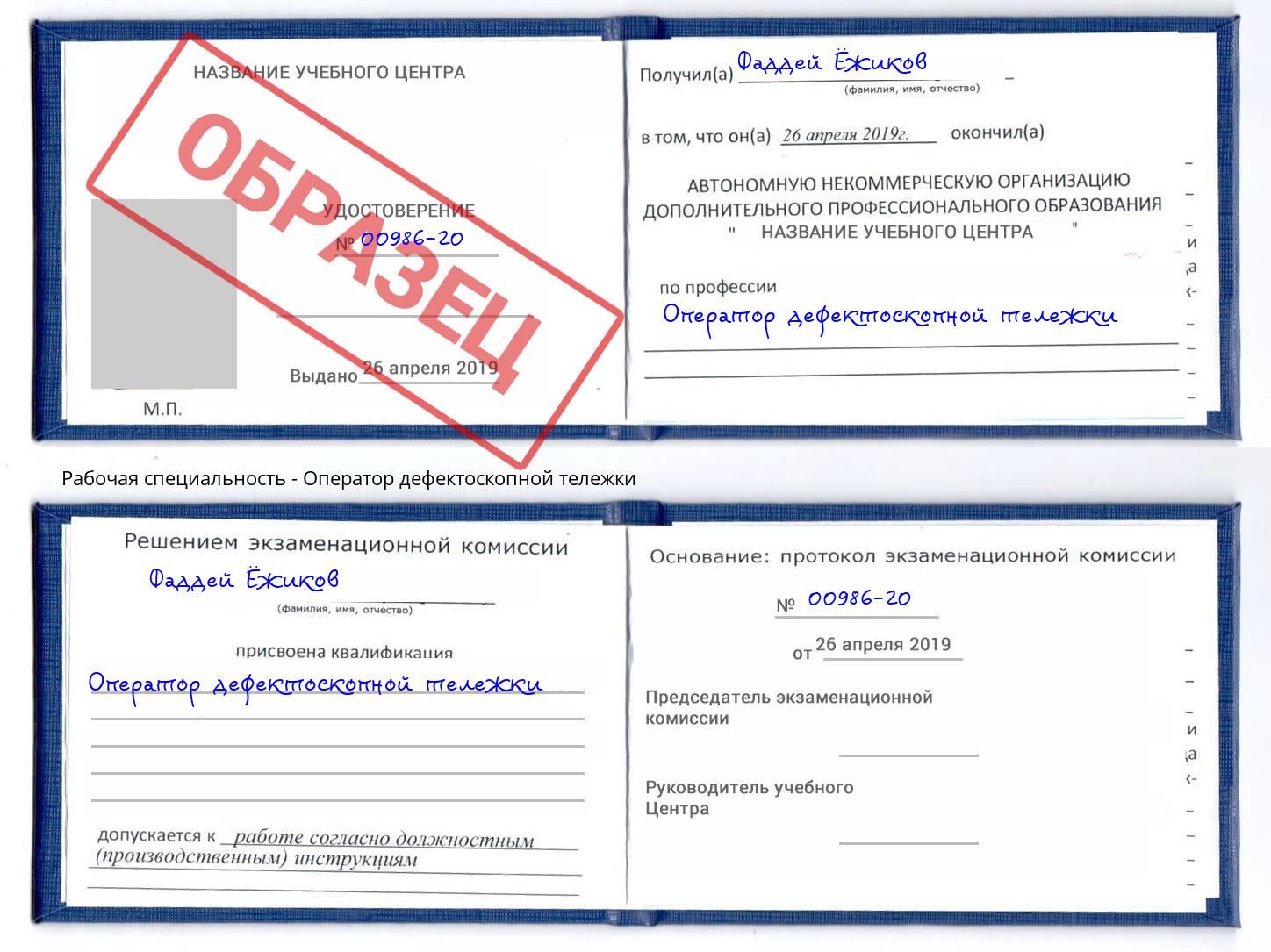Оператор дефектоскопной тележки Клин