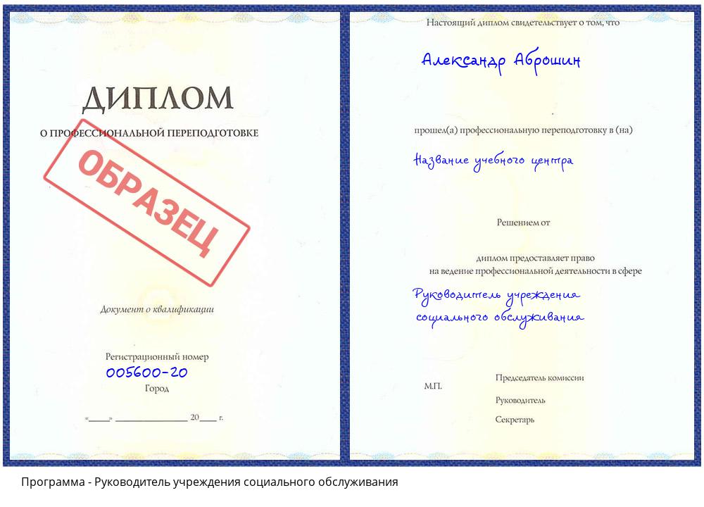 Руководитель учреждения социального обслуживания Клин