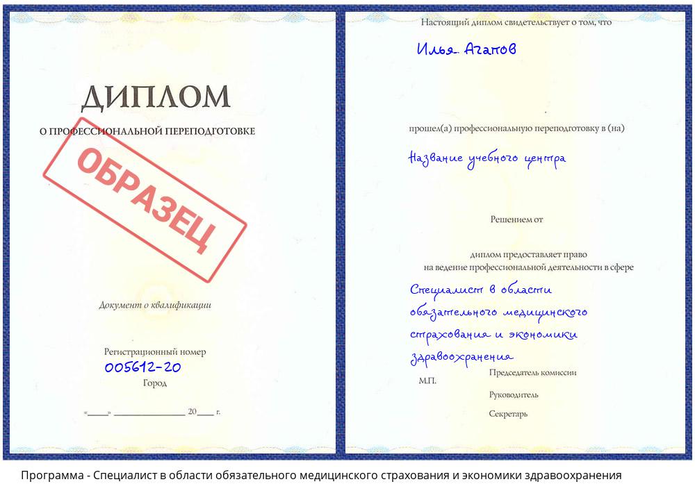 Специалист в области обязательного медицинского страхования и экономики здравоохранения Клин