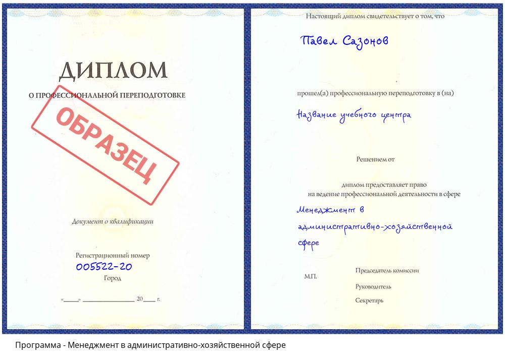 Менеджмент в административно-хозяйственной сфере Клин